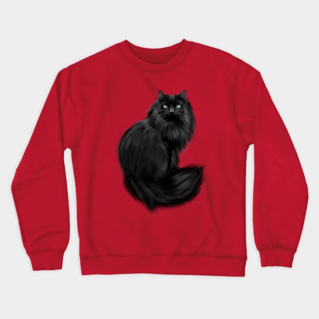 Beautiful Long Haired Cat Crewneck Sweatshirt by cameradog